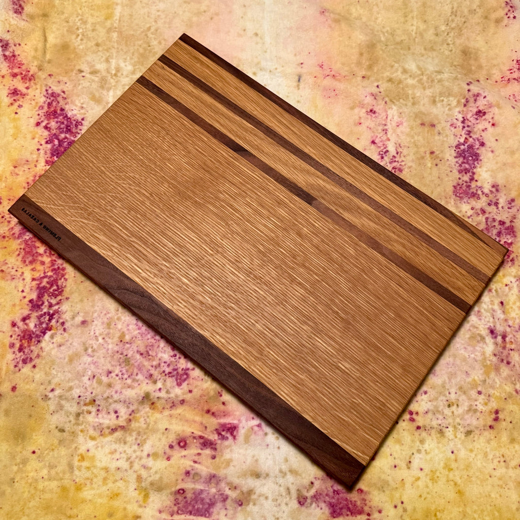 hard maple and white oak hardwood handmade cutting board